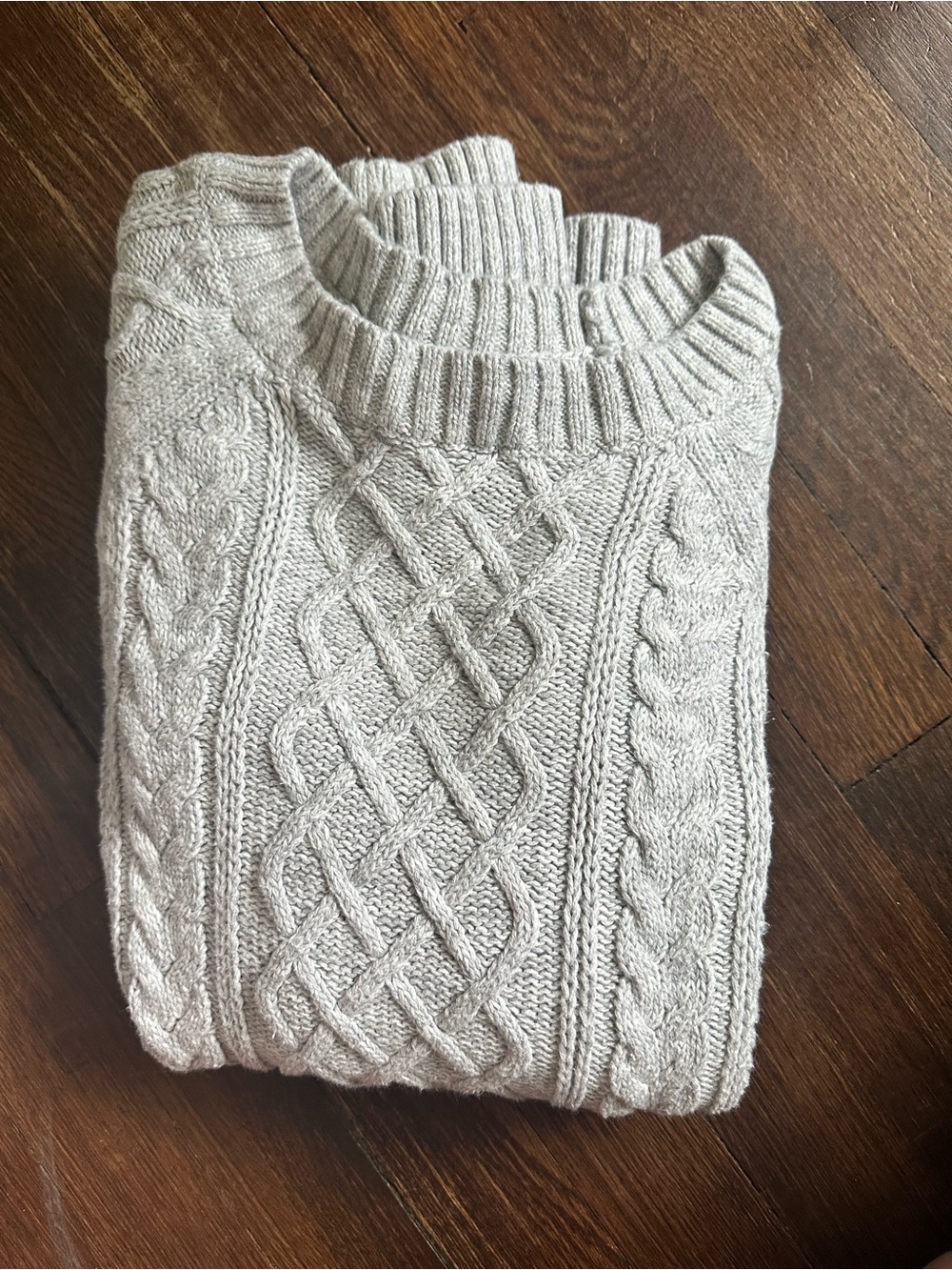 GAP Men's Cable Knit Crewneck Sweater - Light Gray size S